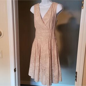 Manon Surplice A Line Eyelet Dress